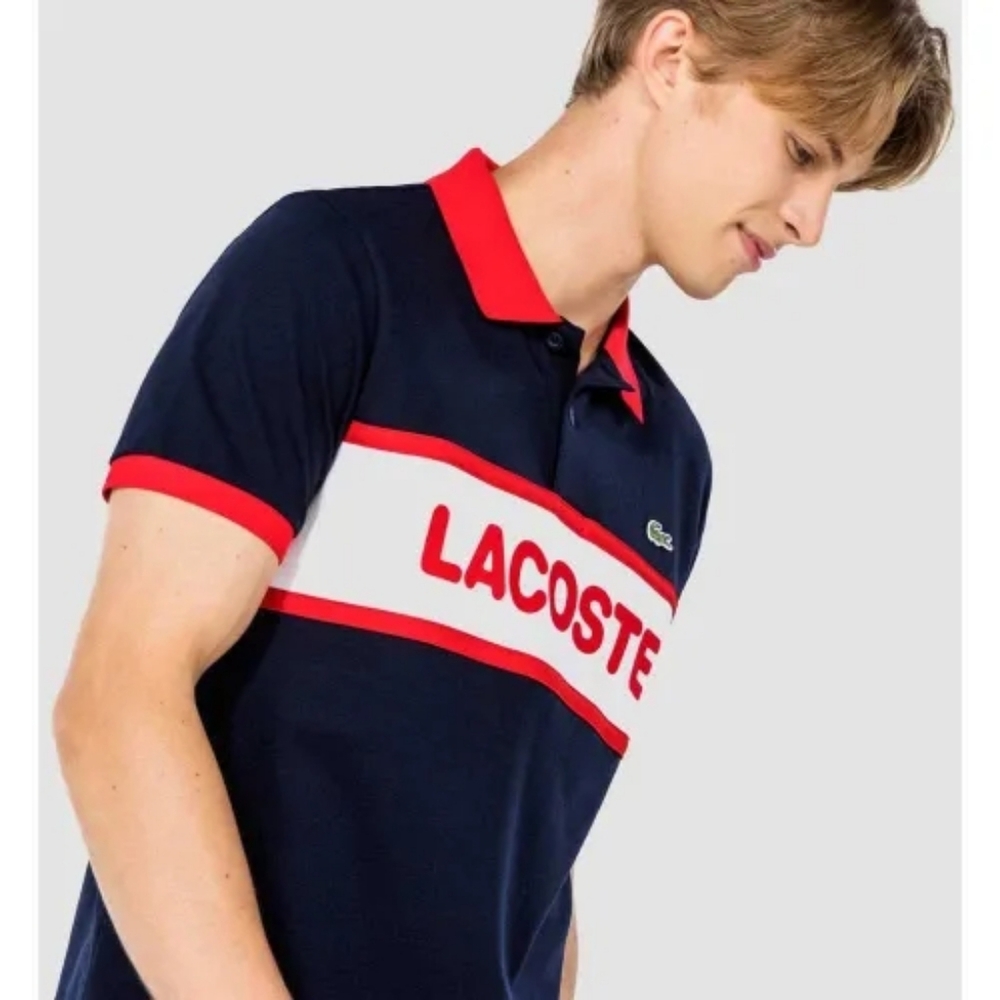 LACOSTE Vintage, Retro Color Block Polo Shirt‎ Men's Medium Rare - Picture 3 of 12
